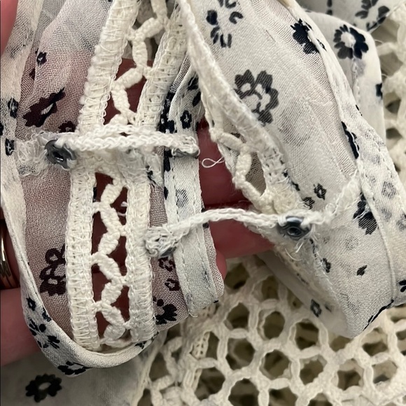 Anthropologie Floreat Micro Floral & Crochet Sheer Fit & Flare Midi Dress - Sz 2 - Picture 12 of 13